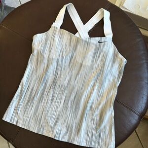 NikeTennis Dri-Fit Court White/Grey Top Womens SZ XL TENNIS/PICKLEBALL